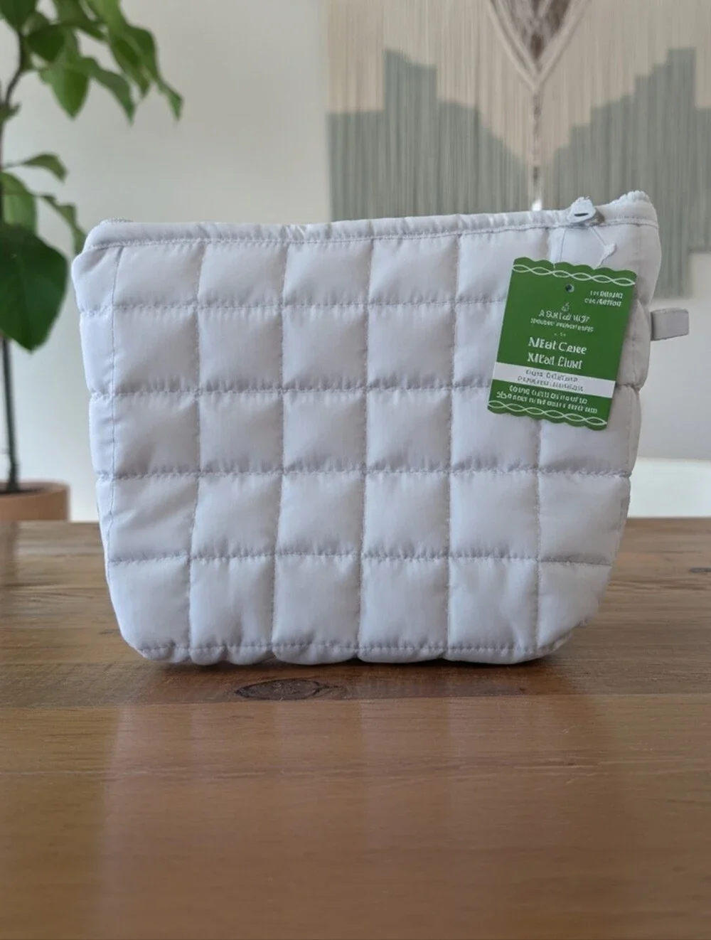 Quilted Light Blue Cosmetic Pouch -NWT